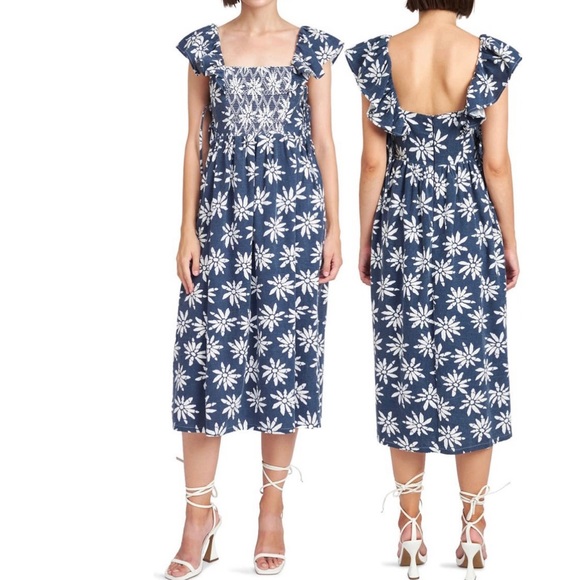En Saison Catalina Floral Dress in Denim